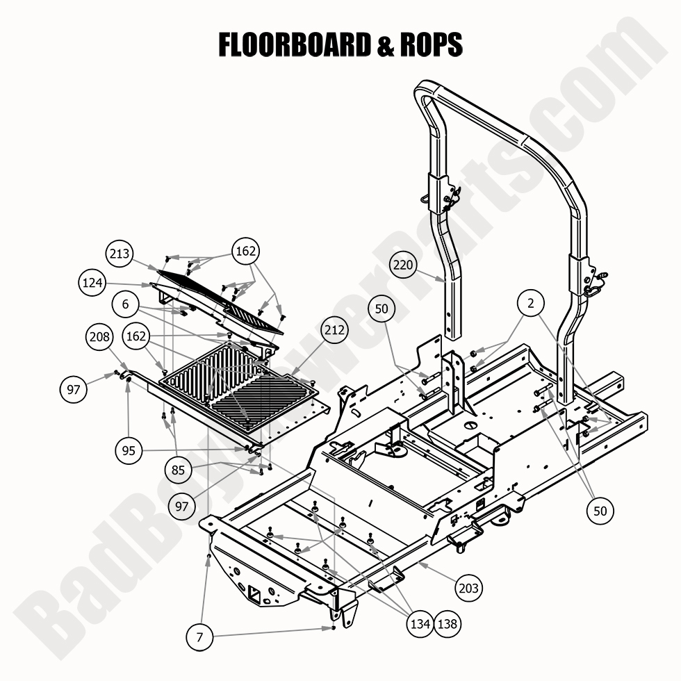 2405 - Bad Boy Mower Parts Lookup > 2020 > Renegade - Gas > Floorboard & ROPS